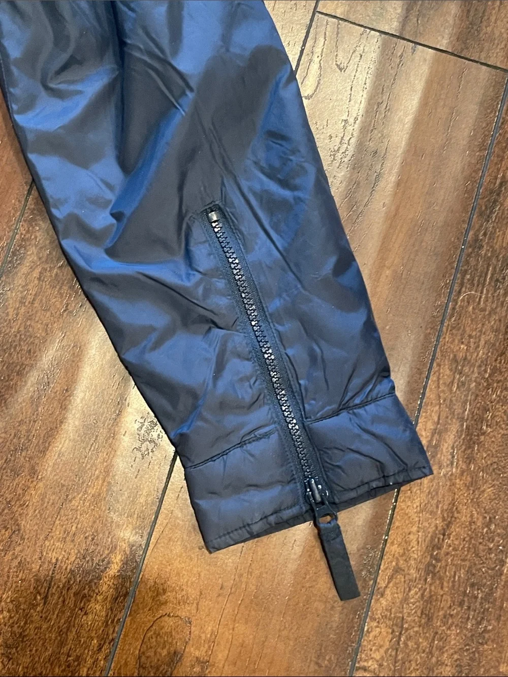 Billabong Kids Navy Blue Puffer Jacket/Vest with Light Blue and Olive Stripes